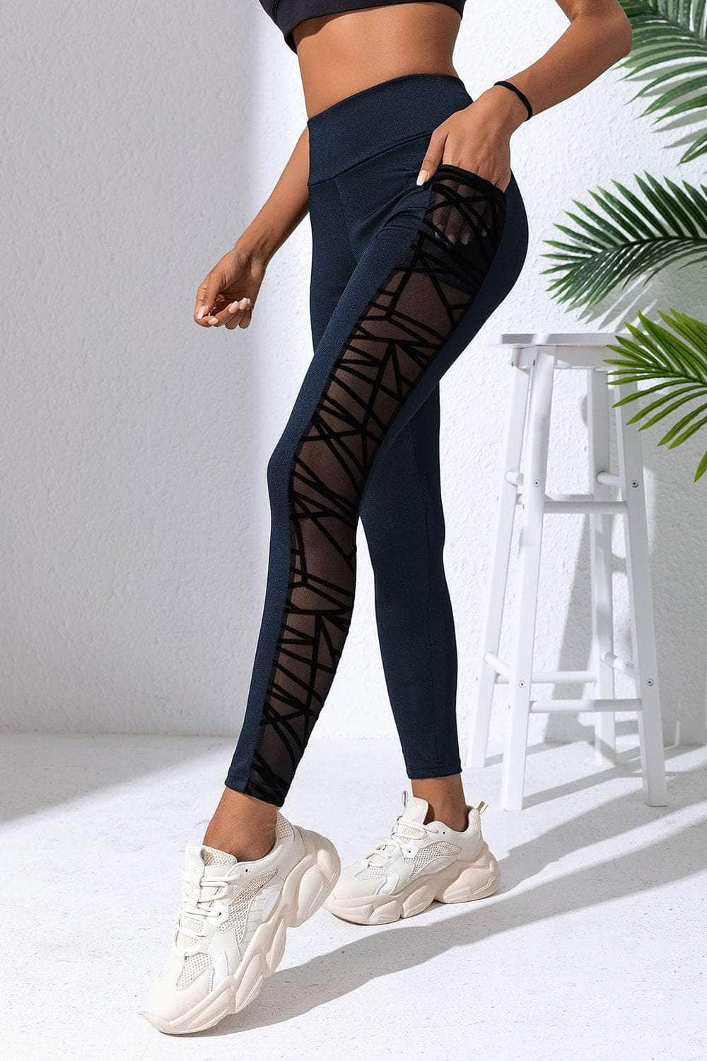 High Waist Active Leggings Navy / S