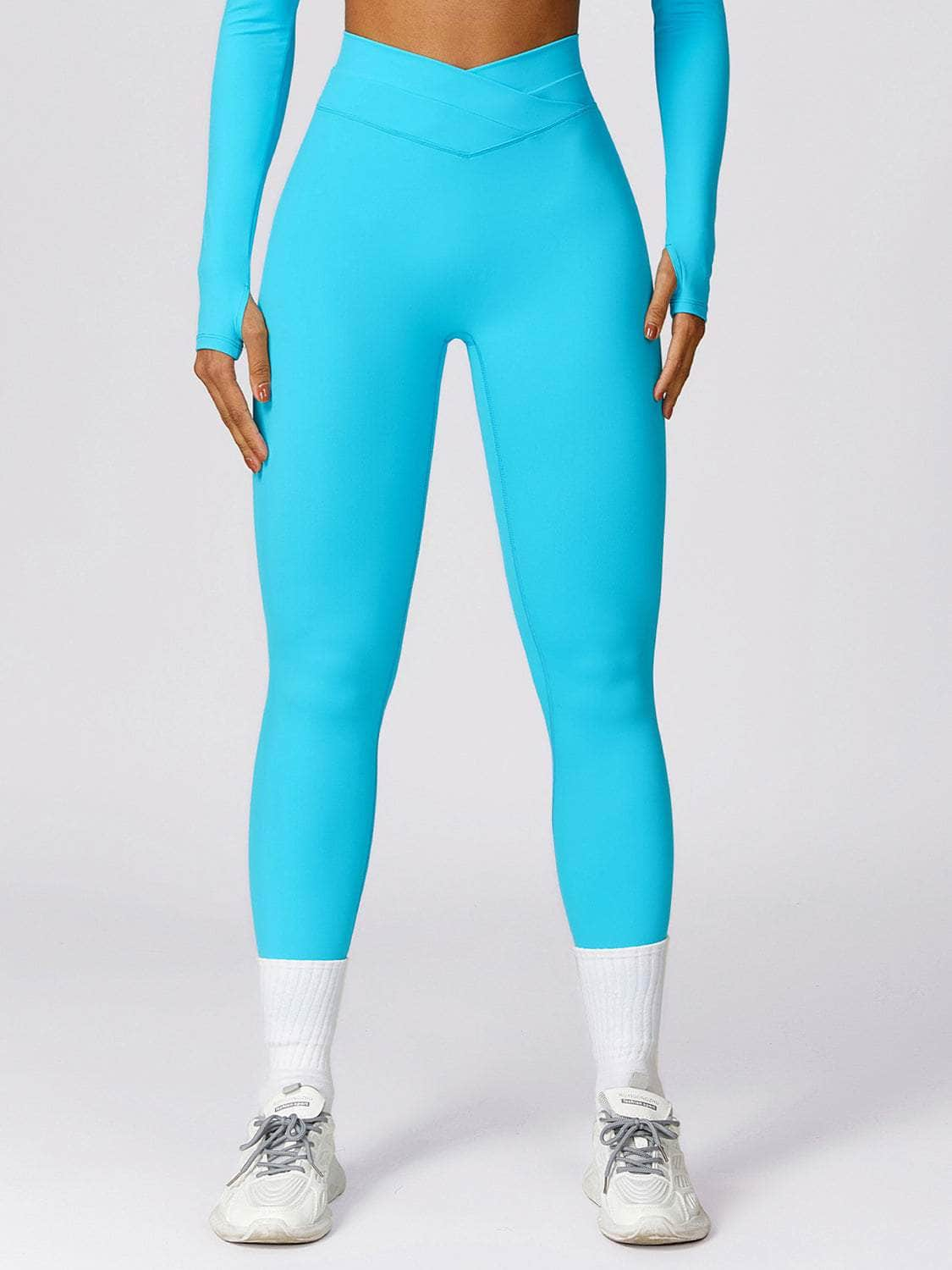 High Waist Active Leggings Sky Blue / S