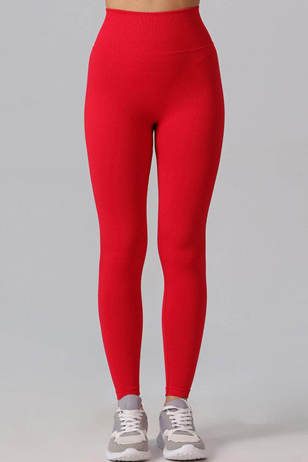 High Waist Active Pants Red / S