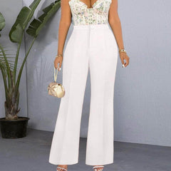 High Waist Pleat Detail Wide Leg Pants