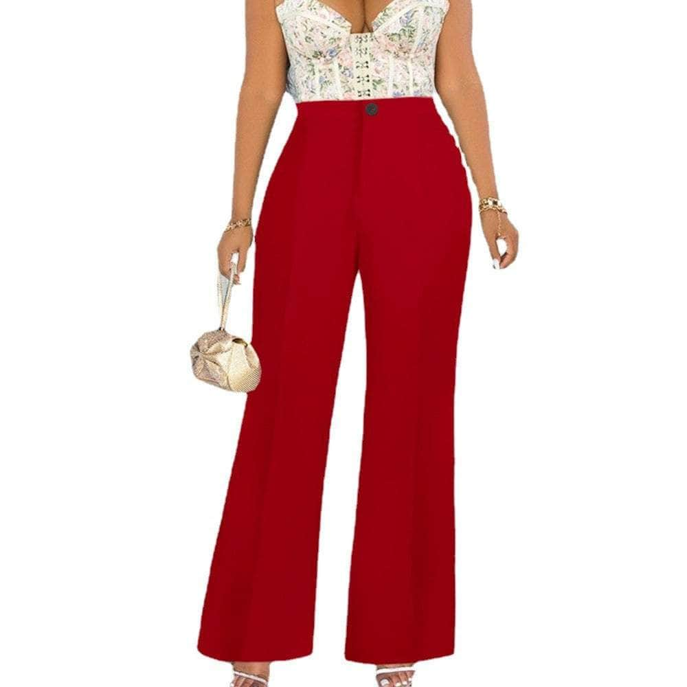 High Waist Pleat Detail Wide Leg Pants