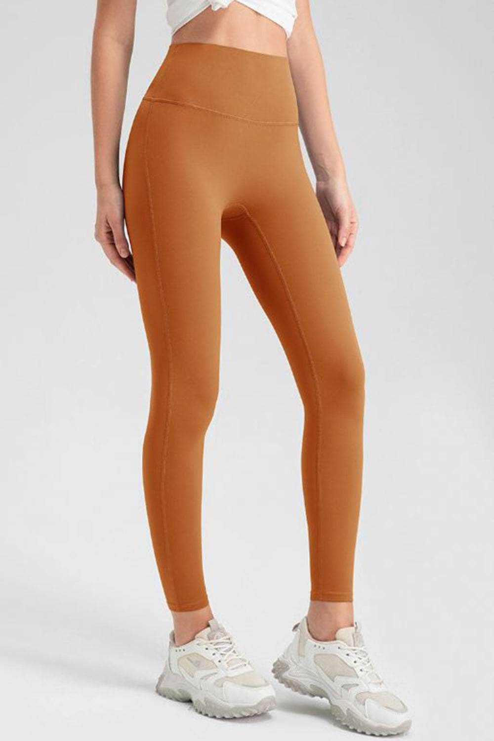 High Waist Skinny Active Pants Caramel / S