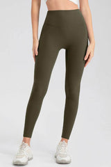 High Waist Skinny Active Pants Moss / S