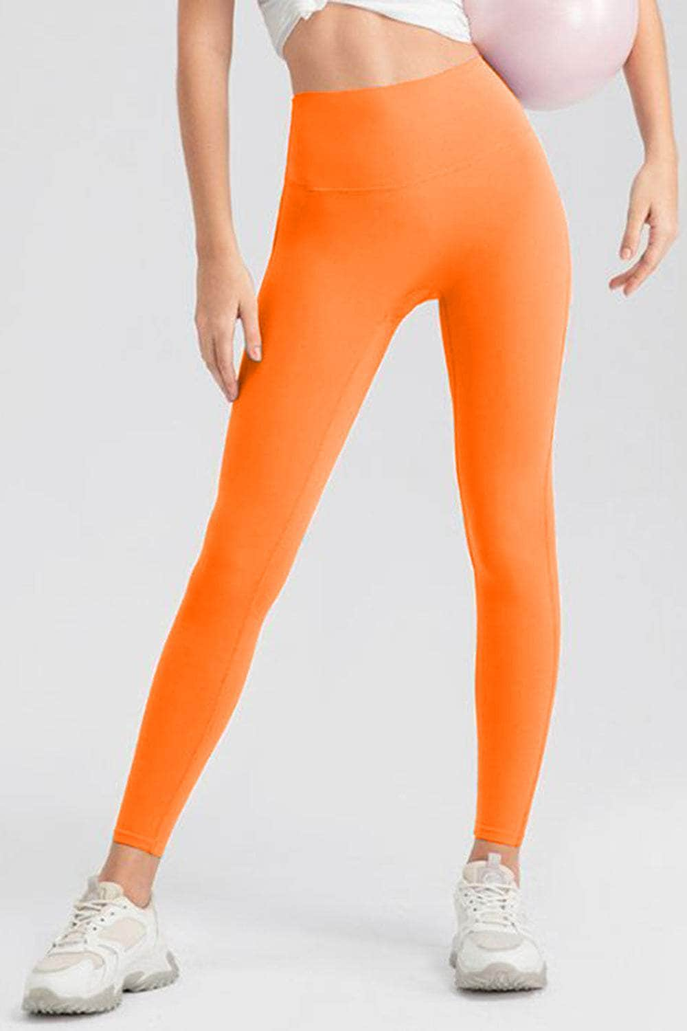 High Waist Skinny Active Pants Orange / S