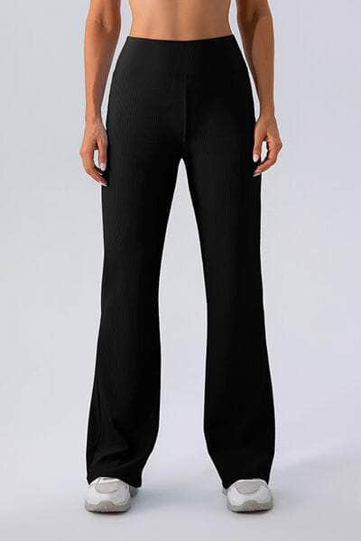 High Waist Straight Active Pants Black / S