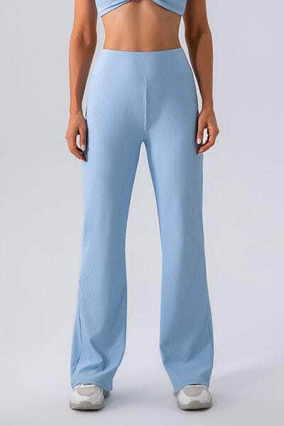 High Waist Straight Active Pants Pastel  Blue / S