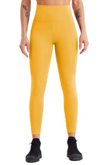 High Waist Wide Waistband Active Pants True Yellow / S