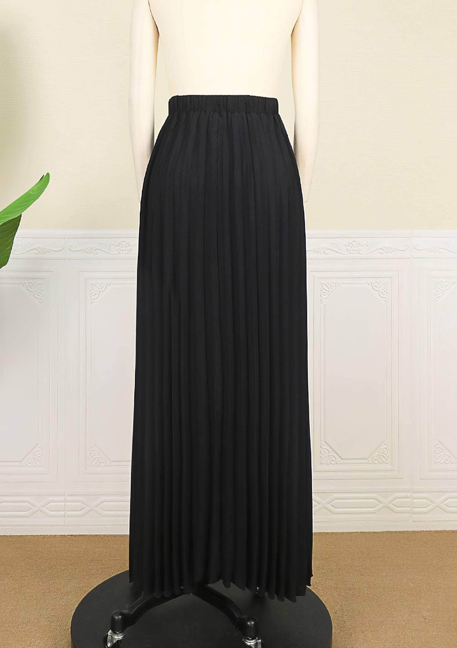 High Waisted Long Maxi Pleated Skirt