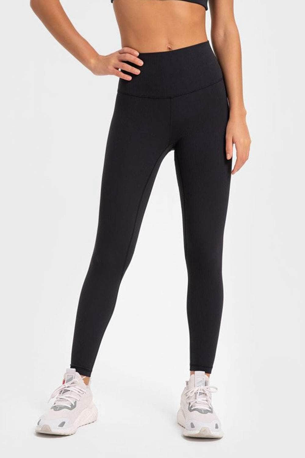 Highly Stretchy Wide Waistband Yoga Leggings Black / 4