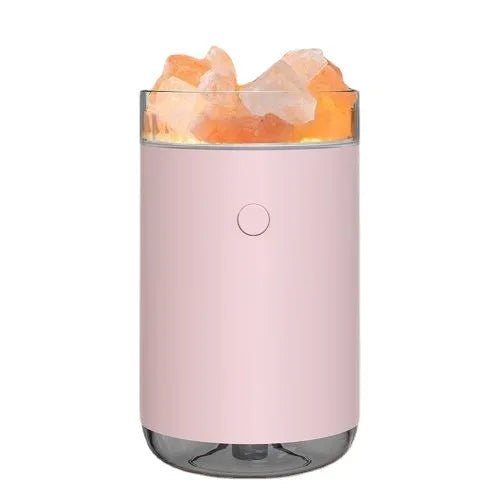 Himalayan Salt Lamp Humidifier - Cute Cool Mist, Ultra Quiet Operation, Mini Desk Air Humidifiers for Room Decor and Gifts Pink