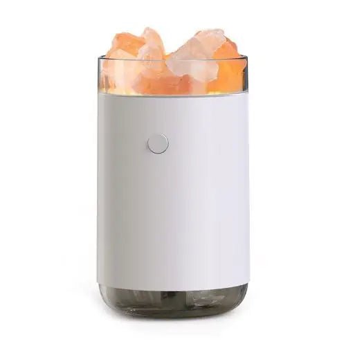 Himalayan Salt Lamp Humidifier - Cute Cool Mist, Ultra Quiet Operation, Mini Desk Air Humidifiers for Room Decor and Gifts White