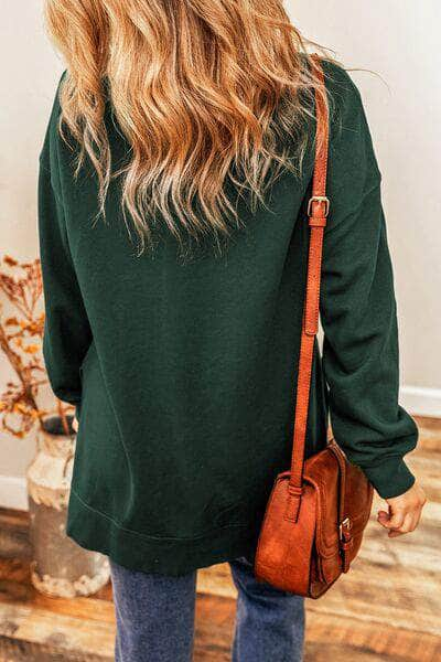 HOLLY JOLLY Sequin Round Neck Sweatshirt