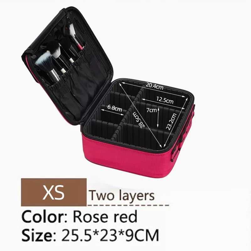 Hot-selling Professional Women's Travel Makeup Case - New Upgrade Large Capacity Cosmetic Bag_ XS 2 layer pink