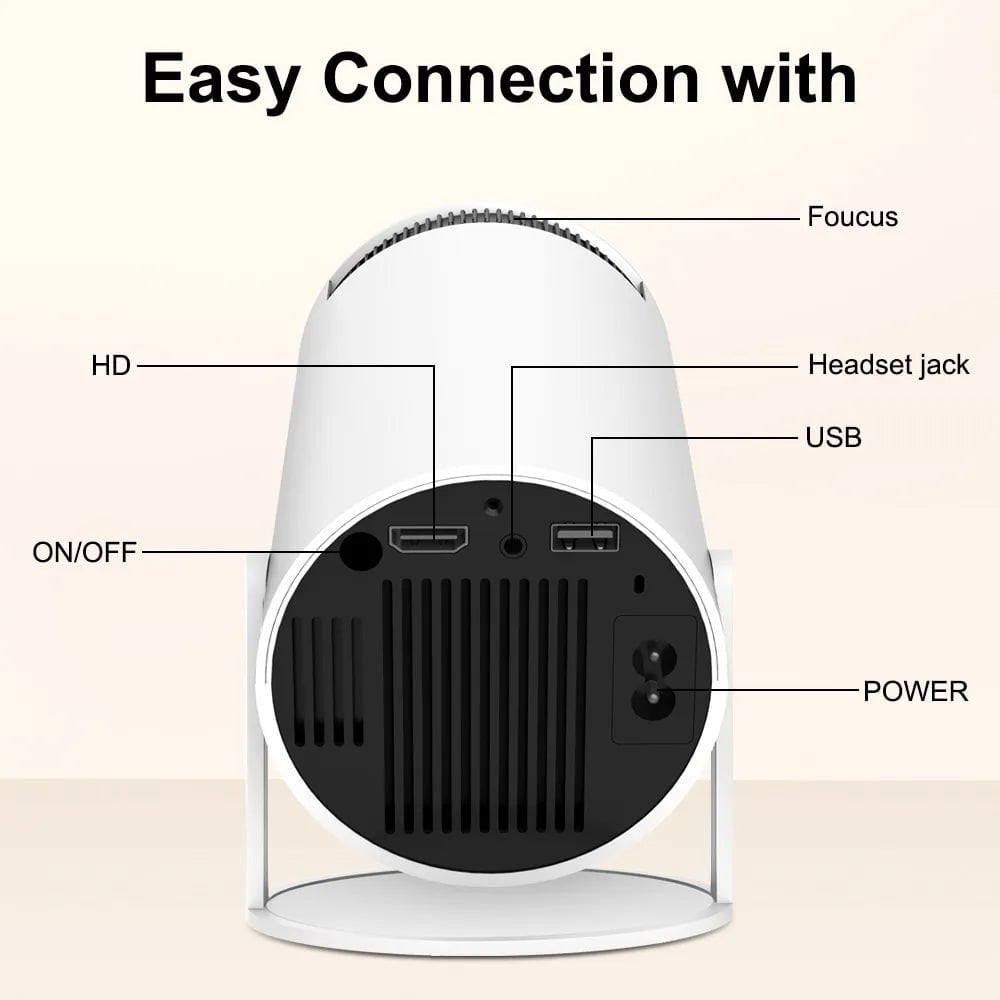 HY300 Mini Projector - 4K, Android 11, WIFI6, BT5.0, 1080P, 1280*720P, Home Theater