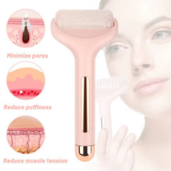 Ice Face Roller Massager: Skin Lifting, Face & Body Massage, Neck Tightening, Anti-wrinkles, Pain Relief pink with box