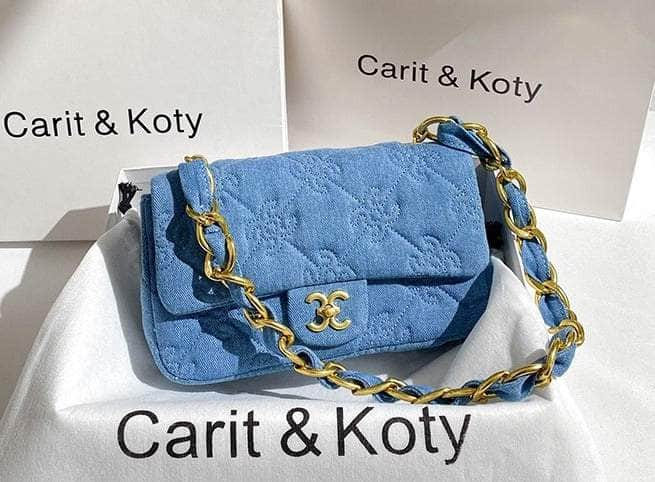 Iconic Quilted Flap Crossbody Bag Blue