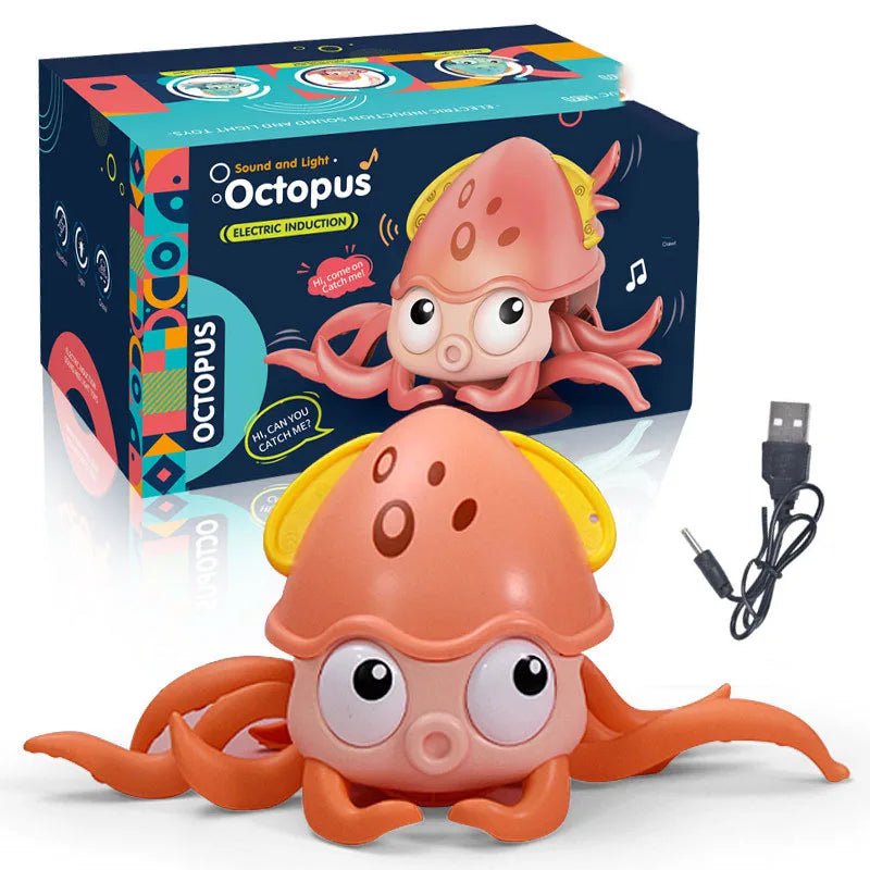 Induction Escape Octopus Crab Crawling Toy Yellow USB Octopus