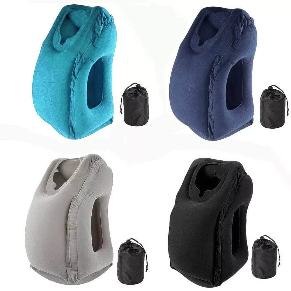 Inflatable Travel Pillow for Headrest and Chin Support