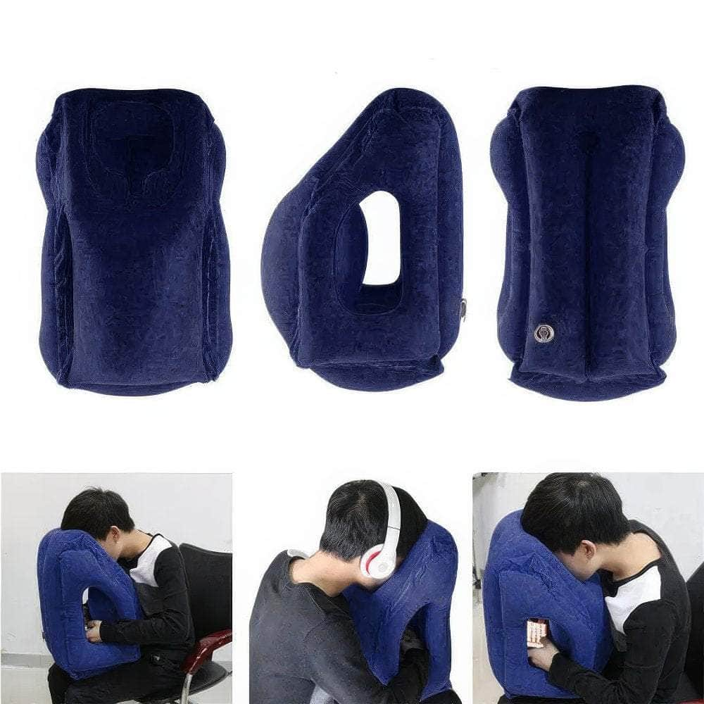 Inflatable Travel Pillow for Headrest and Chin Support