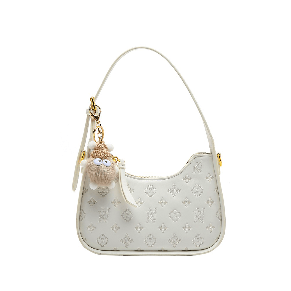 Intricate Monogram Embossed Detail Hobo Bag