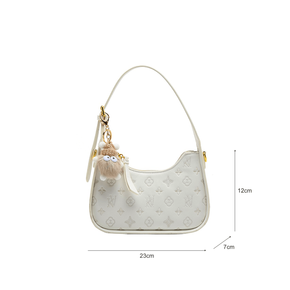 Intricate Monogram Embossed Detail Hobo Bag