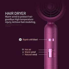 Ionic Blow Dryer with Diffuser - Professional Portable Hair Dryer Accessories for Women, Curly Hair, Purple, Home Appliance