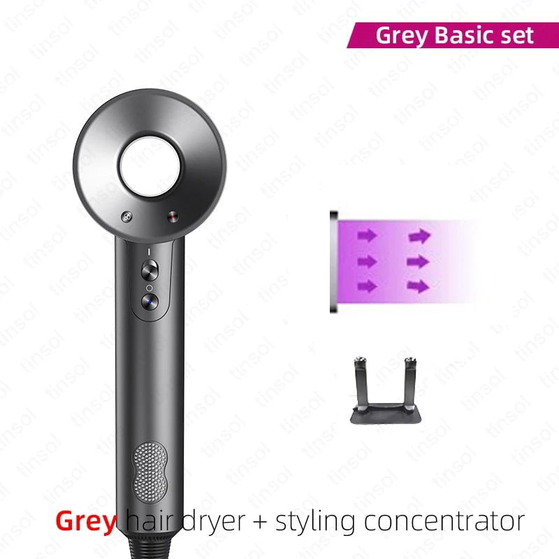 Ionic Hair Dryer - High-Speed 110,000rpm, Negative Ion Hair Care, Professional Styler grey / us