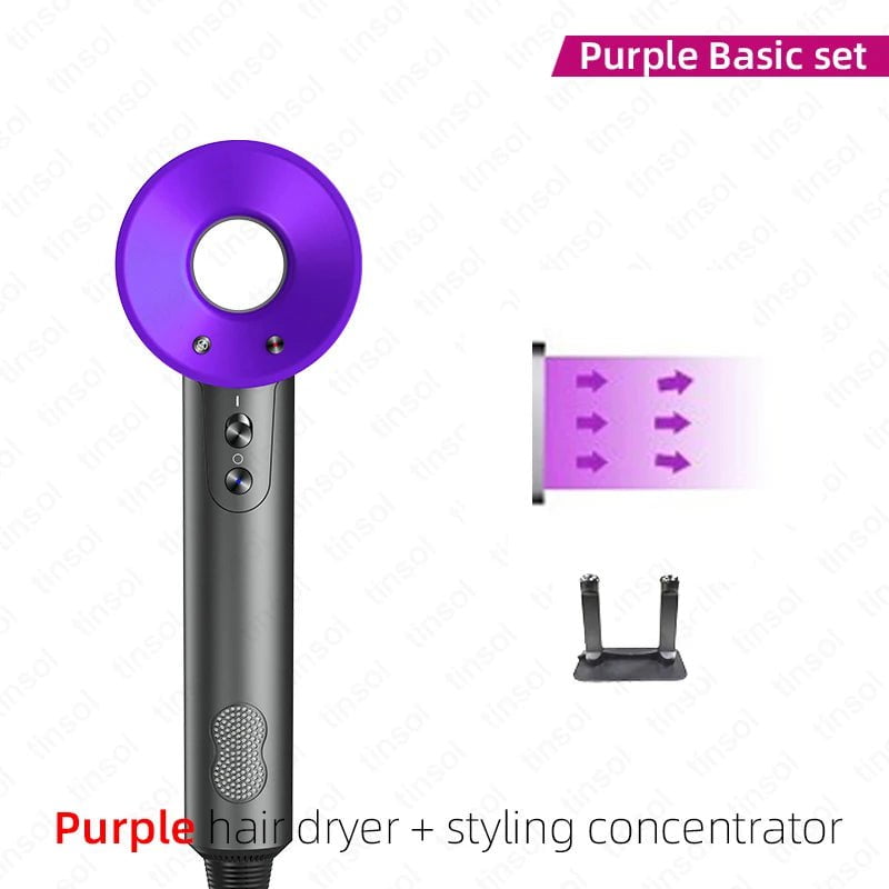 Ionic Hair Dryer - High-Speed 110,000rpm, Negative Ion Hair Care, Professional Styler purple / us