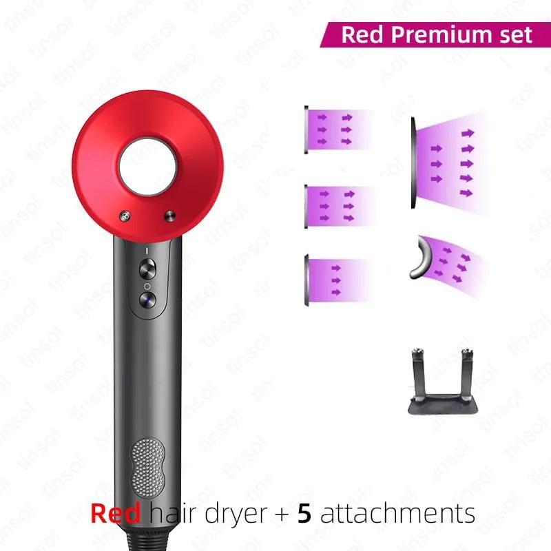 Ionic Hair Dryer - High-Speed 110,000rpm, Negative Ion Hair Care, Professional Styler Rad 5 attachments / us