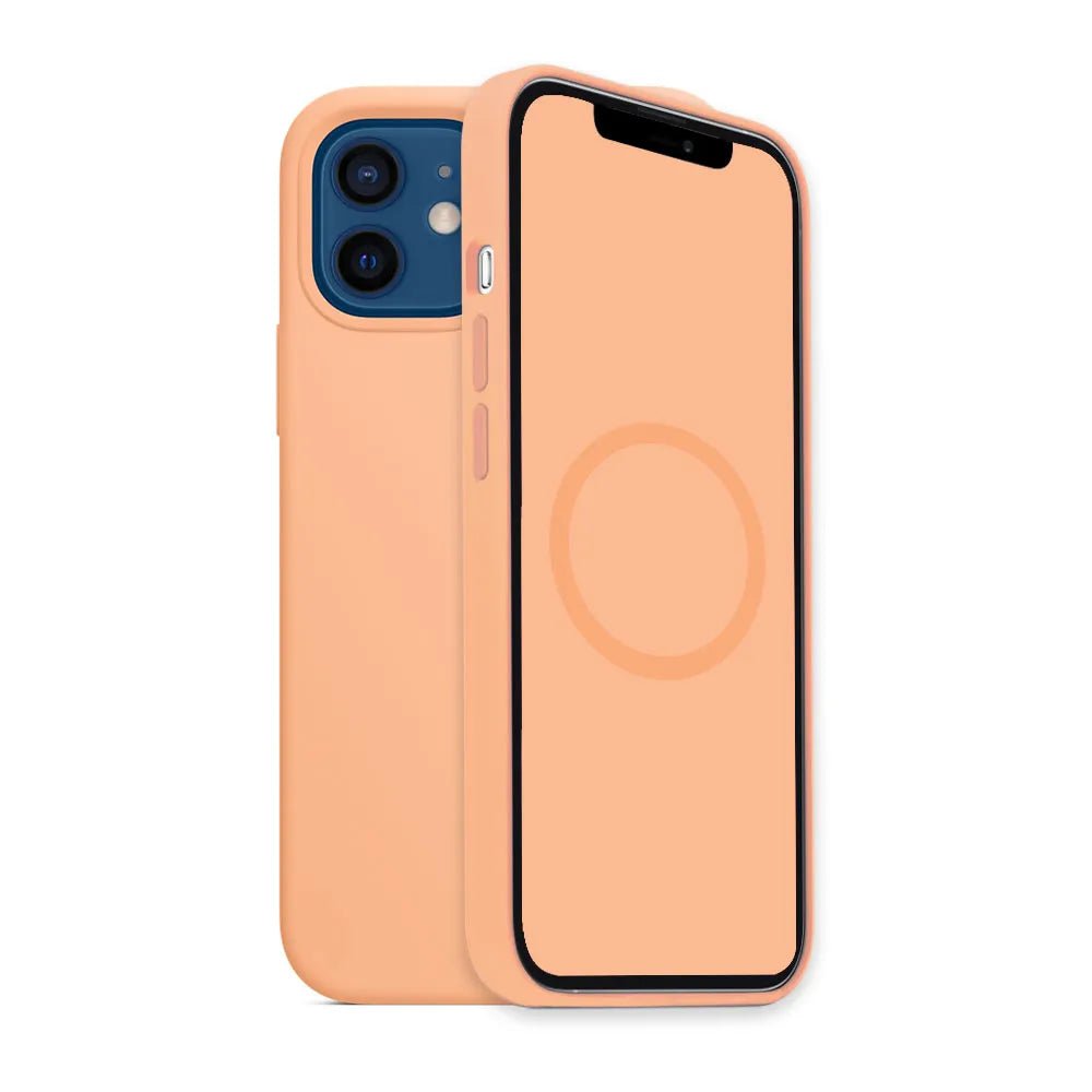 iPhone 12 Pro Max/12 Mini Liquid Silicone Case with MagSafe, Wireless Charging, and Drop Protection Cantaloupe / for iPhone12