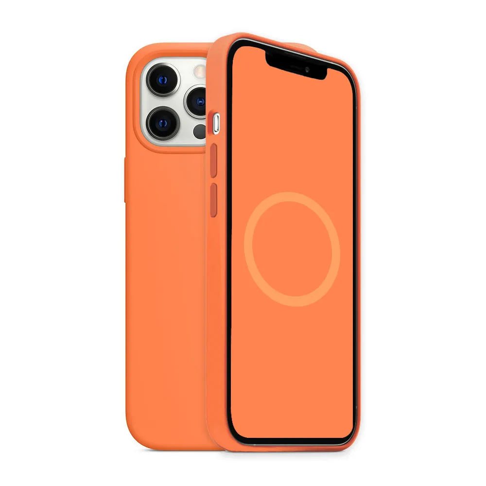 iPhone 12 Pro Max/12 Mini Liquid Silicone Case with MagSafe, Wireless Charging, and Drop Protection Kumquat / for iPhone12