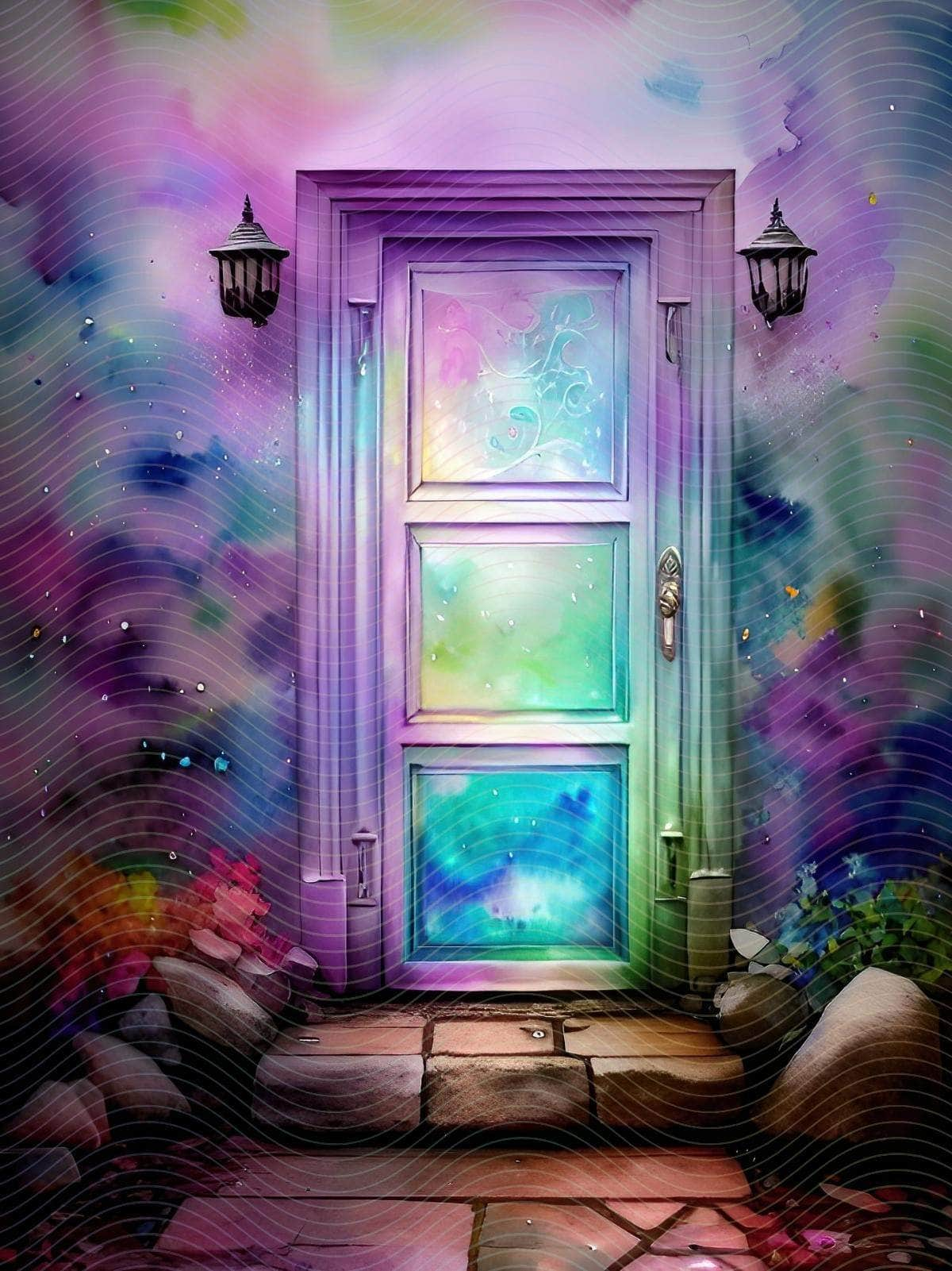 Iridescent Luminous Floral Doorway