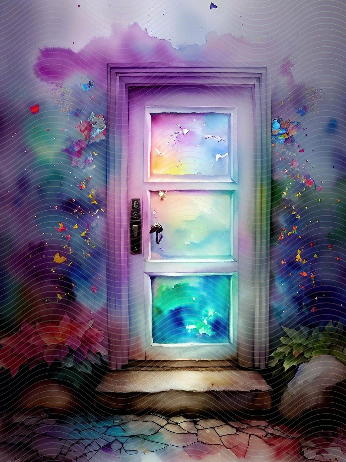 Iridescent Luminous Floral Doorway