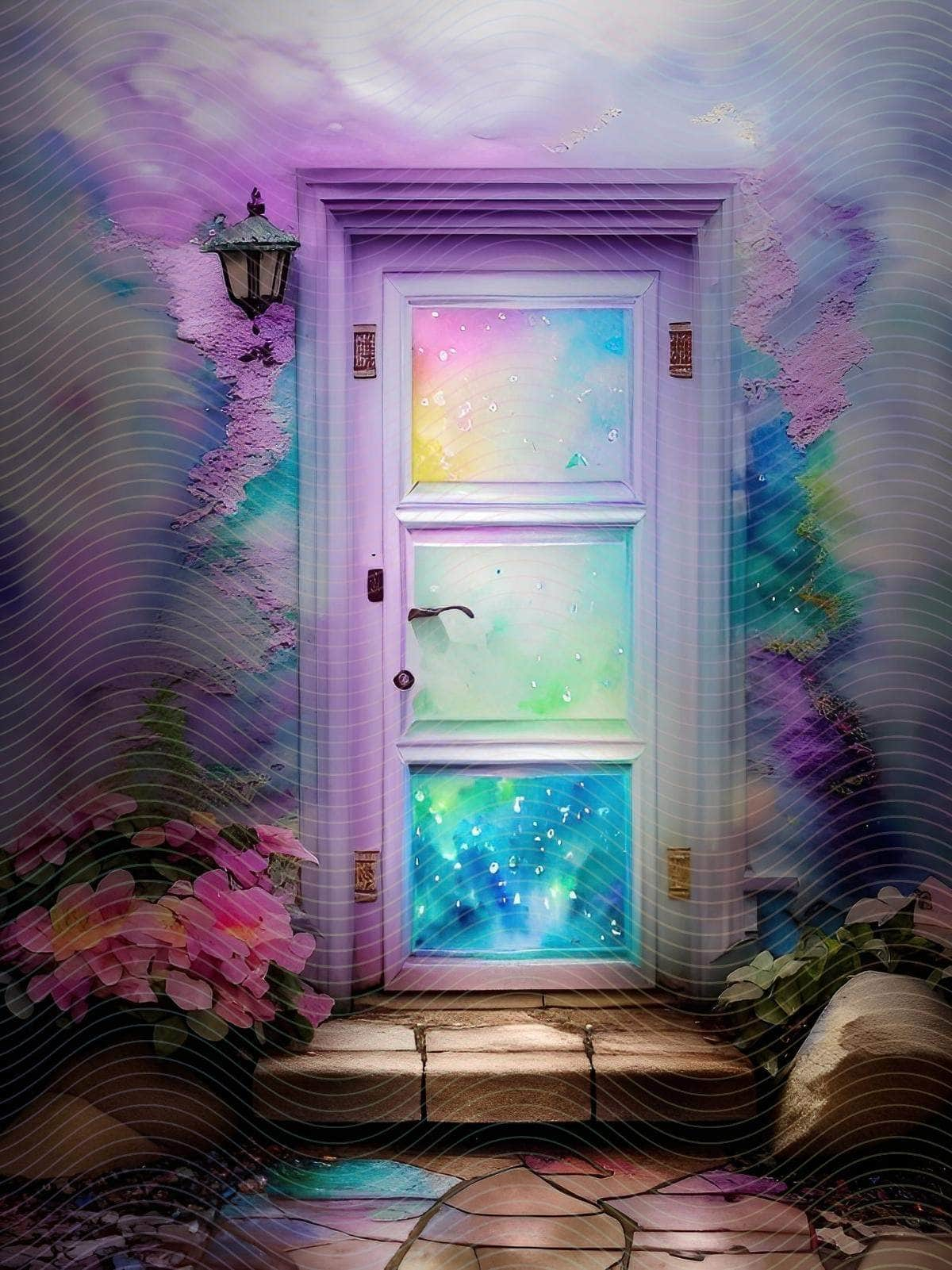 Iridescent Luminous Floral Doorway