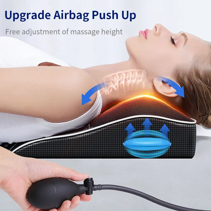 Jinkairui Electric Shiatsu Neck Massager with Heating, Vibrating Massage Device - Cervical Traction, Body, Car Back Pillow