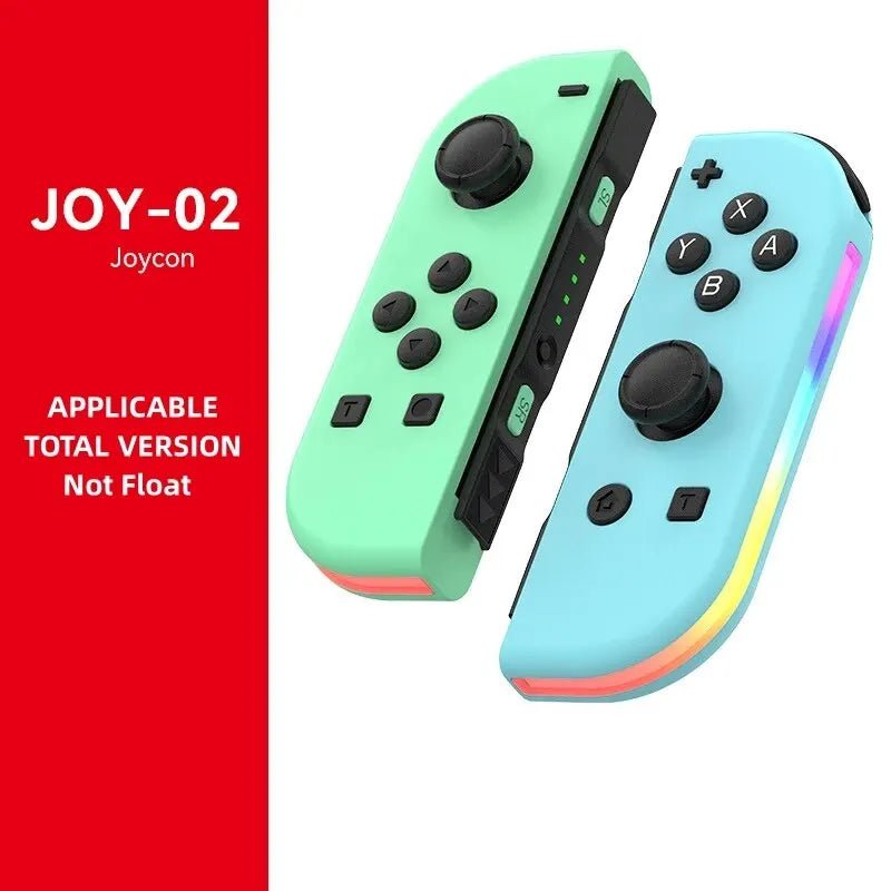JOY 02 Wireless Gamepad with RGB LED, Bluetooth 5.2, Switch L/R Joypad for Nintendo Switch/Lite/OLED Console Green Blue