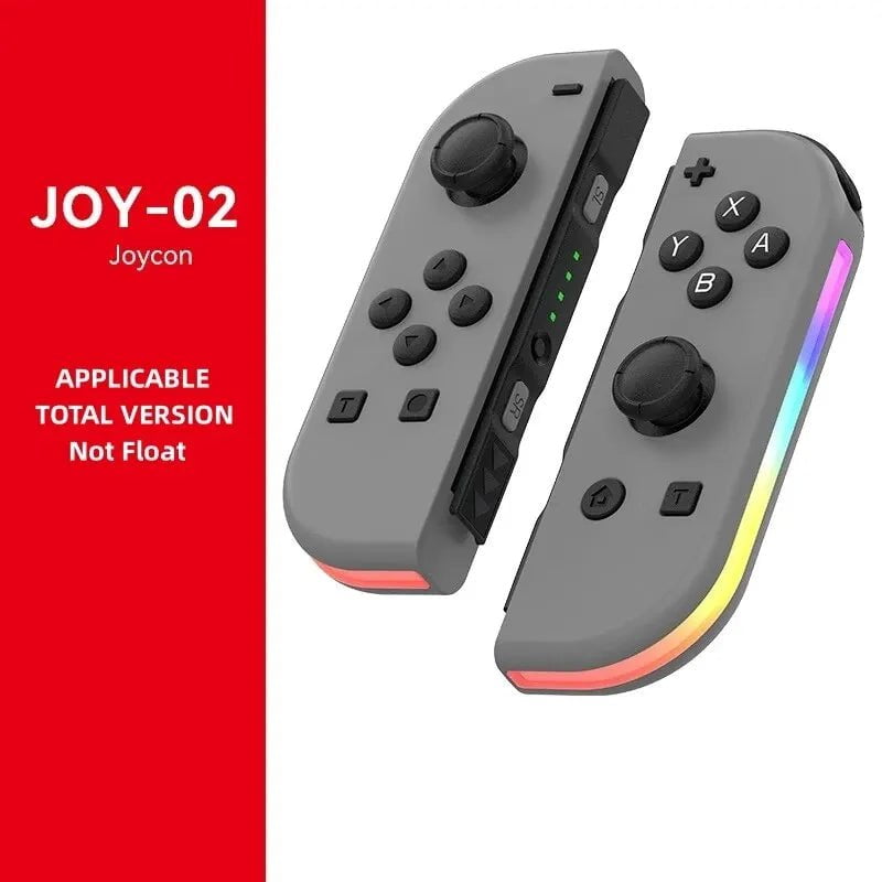 JOY 02 Wireless Gamepad with RGB LED, Bluetooth 5.2, Switch L/R Joypad for Nintendo Switch/Lite/OLED Console Grey