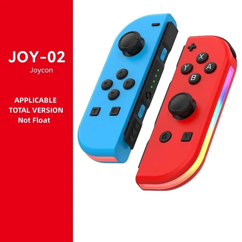 JOY 02 Wireless Gamepad with RGB LED, Bluetooth 5.2, Switch L/R Joypad for Nintendo Switch/Lite/OLED Console Red Blue