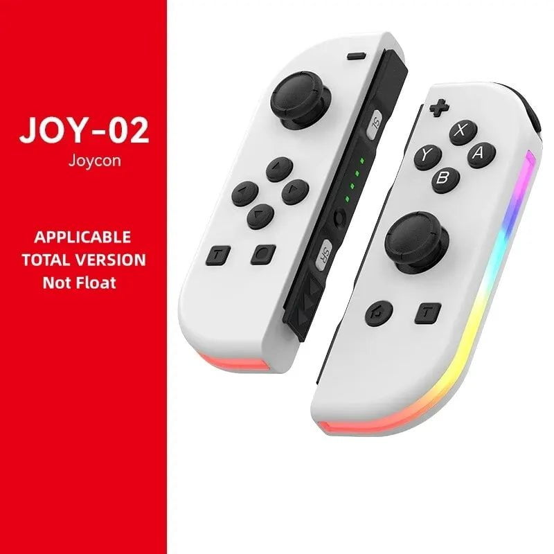 JOY 02 Wireless Gamepad with RGB LED, Bluetooth 5.2, Switch L/R Joypad for Nintendo Switch/Lite/OLED Console White