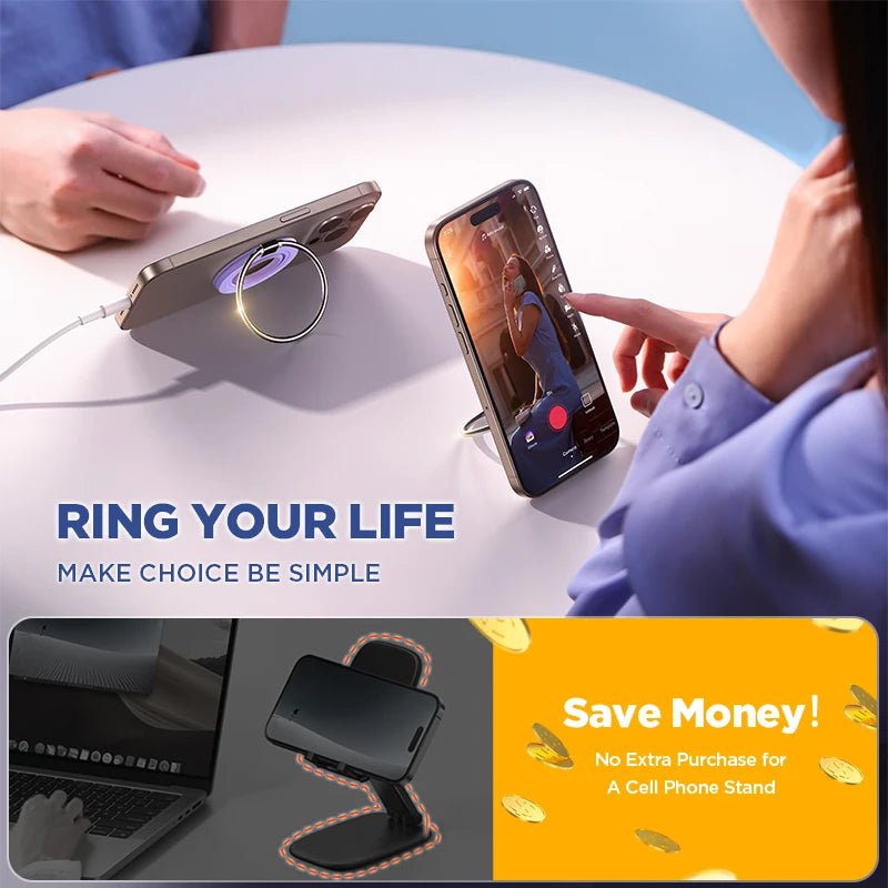 Joyroom Ring Phone Holder Colorful Magnetic Kickstand Silicone Ring Magnetic Phone Grip Holder Stand For iPhone 15 14 13 12 Pro