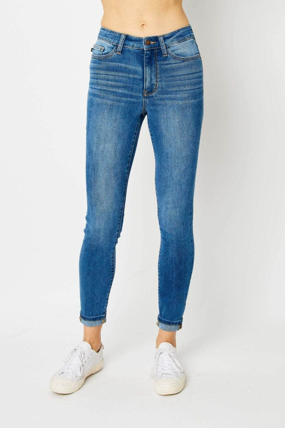 Judy Blue Full Size Cuffed Hem Skinny Jeans