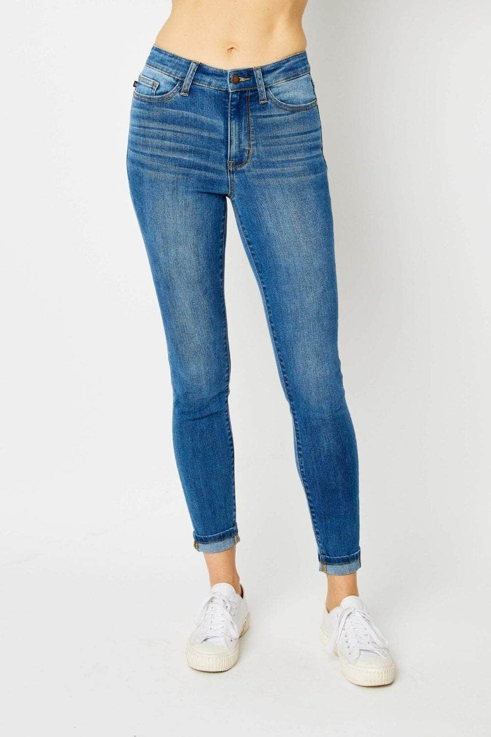 Judy Blue Full Size Cuffed Hem Skinny Jeans Medium / 0(24)