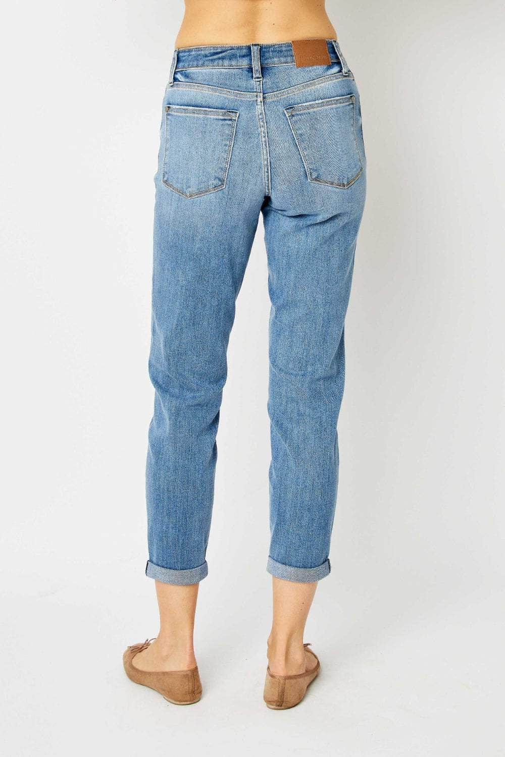 Judy Blue Full Size Cuffed Hem Slim Jeans