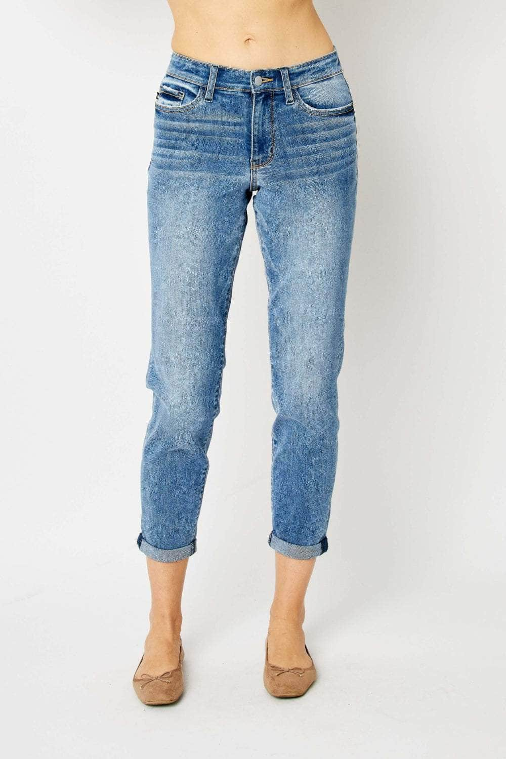 Judy Blue Full Size Cuffed Hem Slim Jeans Medium / 0(24)