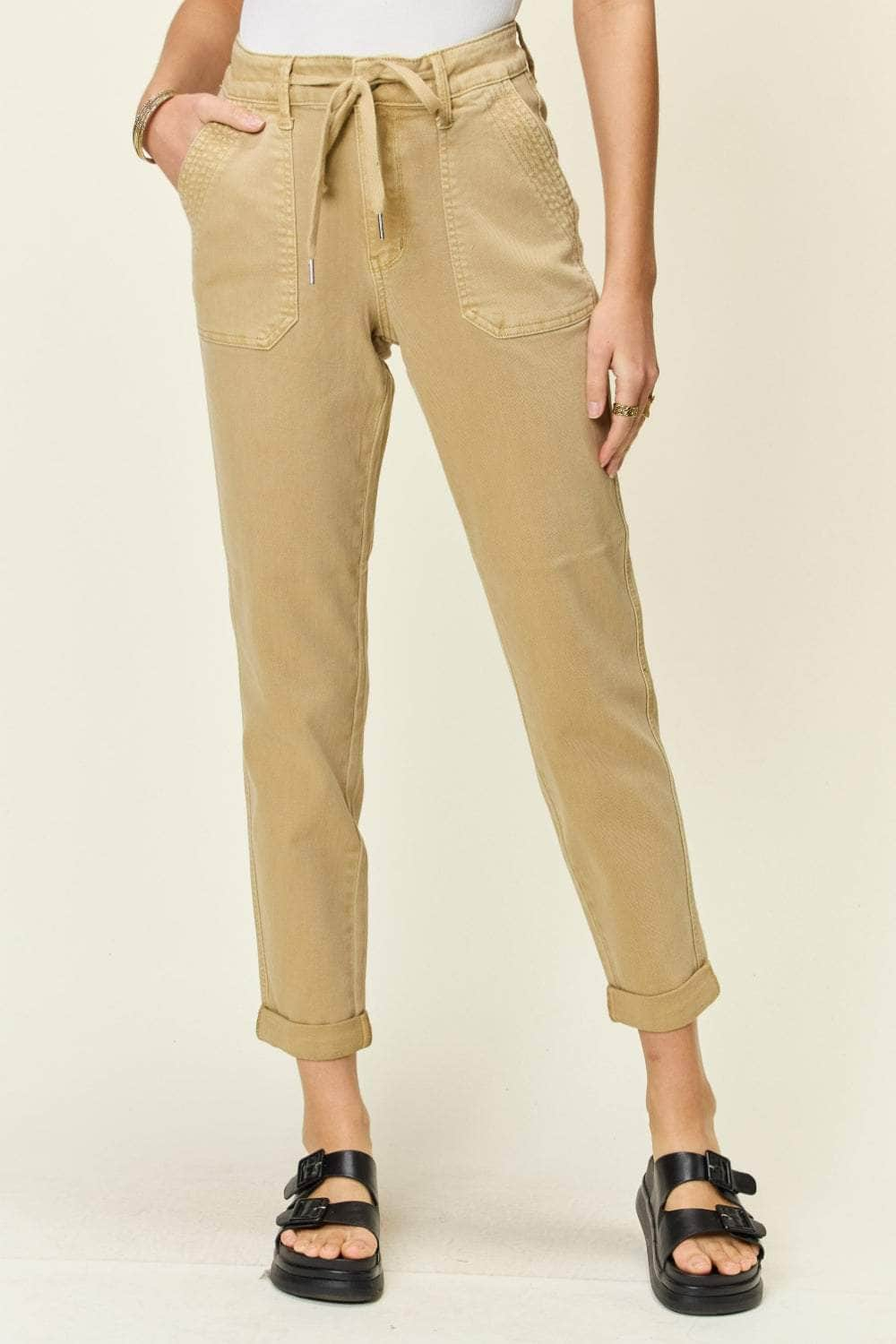 Judy Blue Full Size High Waist Jogger Jeans Khaki / 0