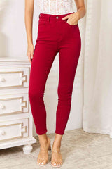 Judy Blue Full Size High Waist Tummy Control Skinny Jeans Scarlet / 0(24)