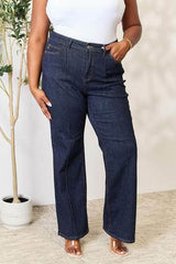 Judy Blue Full Size High Waist Wide Leg Jeans Dark / 0(24)