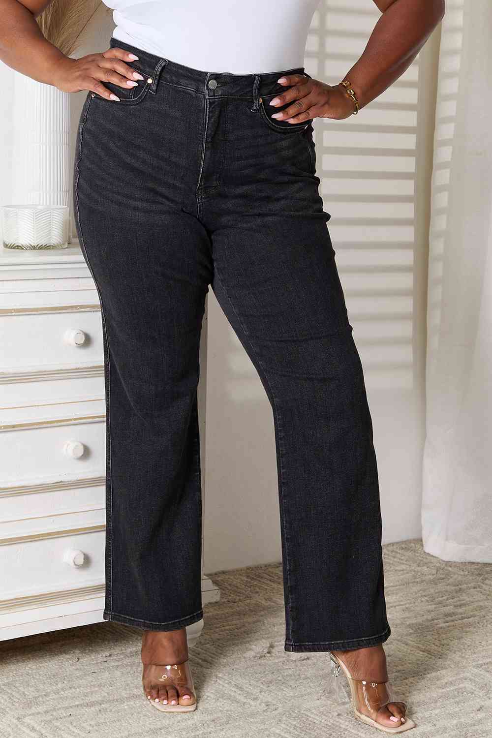 Judy Blue Tummy Control Washed Black Straight Black / 0(24)