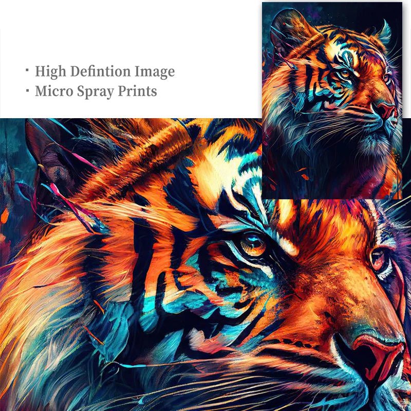 Jungle Animals Canvas Poster: Lion, Leopard, Ape