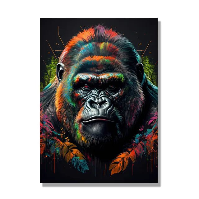 Jungle Animals Canvas Poster: Lion, Leopard, Ape - Modern Classical Decor for Living Room A / 20x30cm No Framed